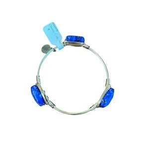 Bourbon Bowties Jewelry Women L Blue Stone Wire Bangle Bracelet Boho Western